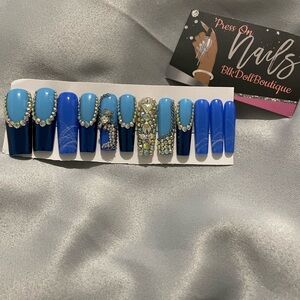BlingedOutBlue Press-On Nails